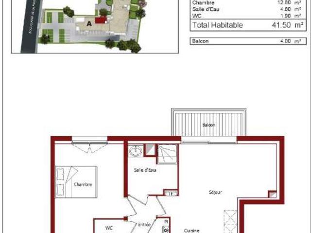 Appartement T2 41.5m2 à louer à Pau | Pichet