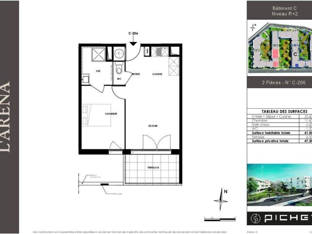 Appartement T2 41m2 à louer à Arles | Pichet
