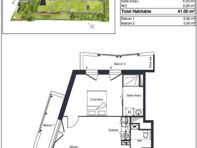 Appartement T2 41m2 à louer à Épône | Pichet