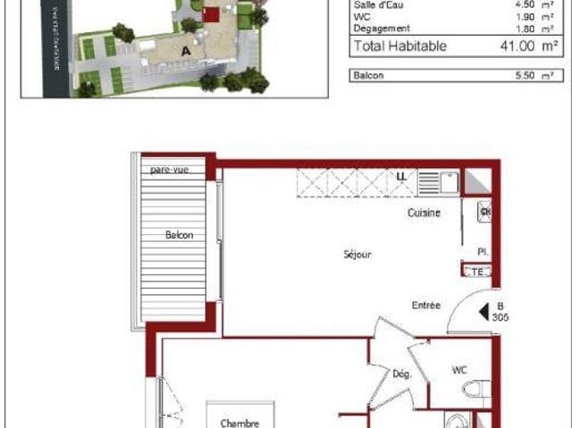 Appartement T2 41m2 à louer à Pau | Pichet