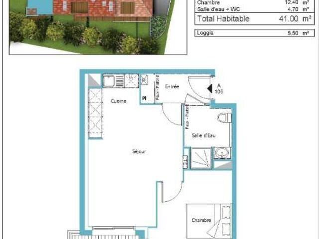 Appartement T2 41m2 à louer à Pessac | Pichet