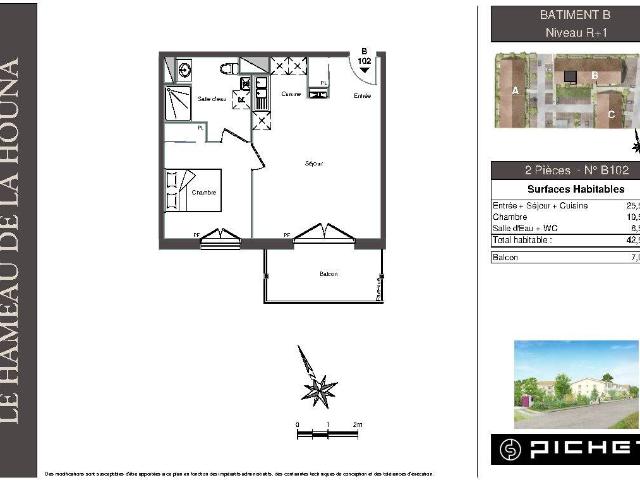 Appartement T2 42.5m2 à louer à Belin béliet | Pichet