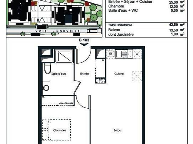 Appartement T2 42.5m2 à louer à Billère | Pichet