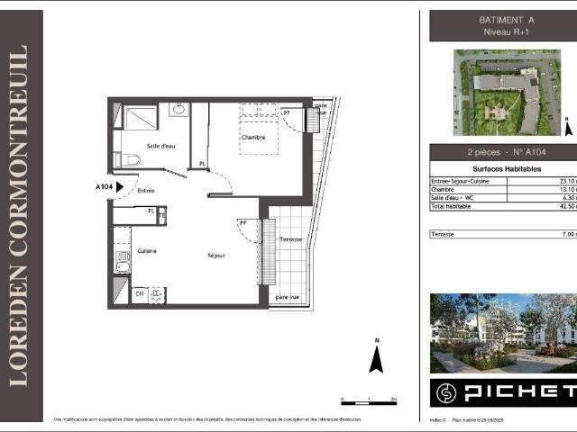 Appartement T2 42.5m2 à louer à Cormontreuil | Pichet