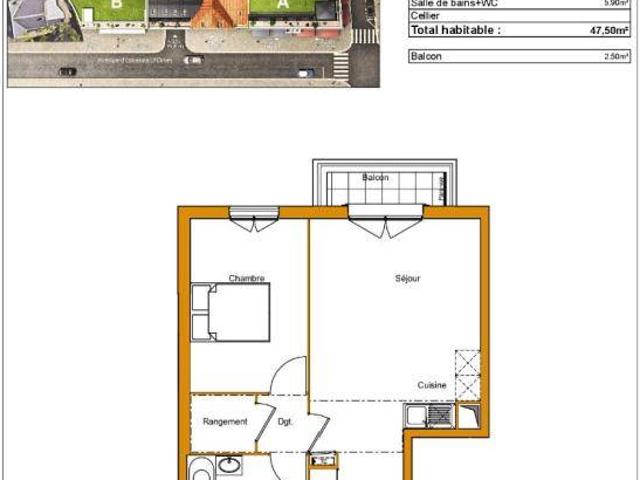 Appartement T2 47.5m2 à louer à Juvisy sur orge