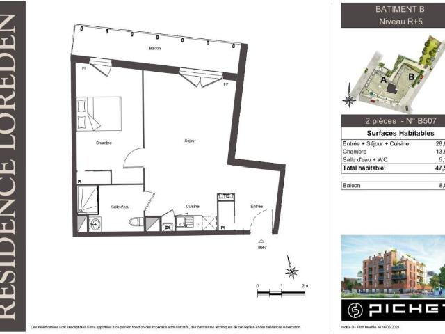Appartement T2 47.5m2 à louer à Valenciennes | Pichet