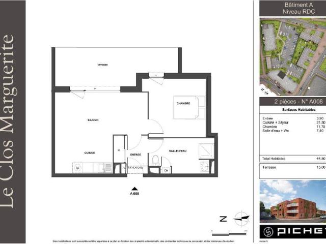 Appartement T2 44.5m2 à louer à Seclin | Pichet