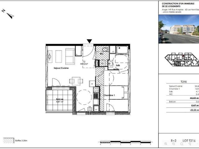 Appartement T2 44 m² PETRA BENEDICTA