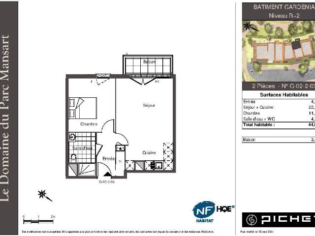 Appartement T2 44m2 à louer à Plaisir | Pichet