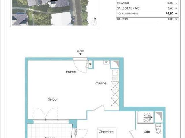 Appartement T2 45.5m2 à louer à Bons en chablais