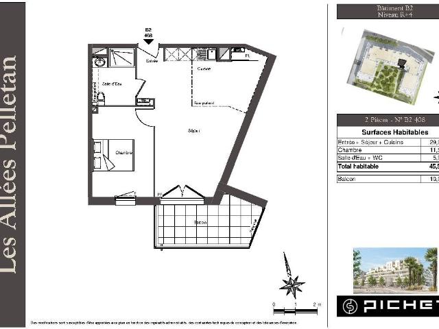 Appartement T2 45.5m2 à louer à Cenon | Pichet