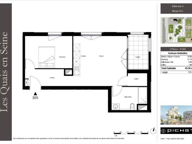 Appartement T2 45.5m2 à louer au havre | Pichet