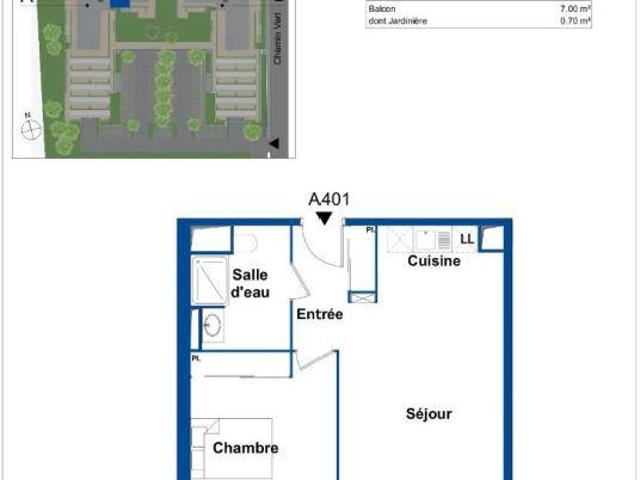 Appartement T2 48m2 à louer à Pau | Pichet