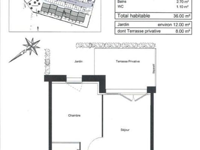 Appartement T2 34.7m2 à louer à Sarlat la canéda