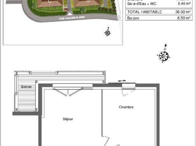 Appartement T2 38m2 à louer à Saint médard en jalles
