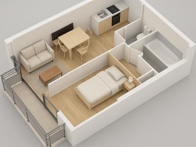Appartement T2 avec balcon et 2 parkings Idéal investisseur