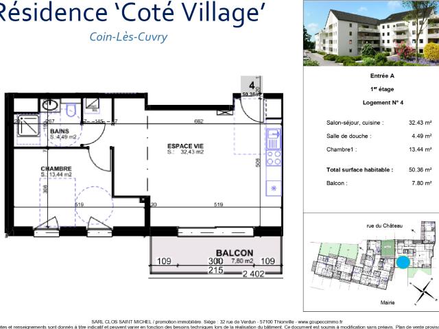 Appartement T2 avec extérieur Résidence Les Terrasses du Parc