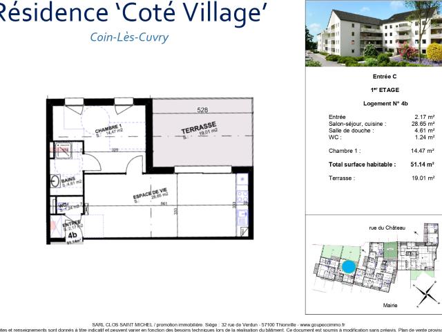 Appartement T2 avec extérieur Résidence Les Terrasses du Parc