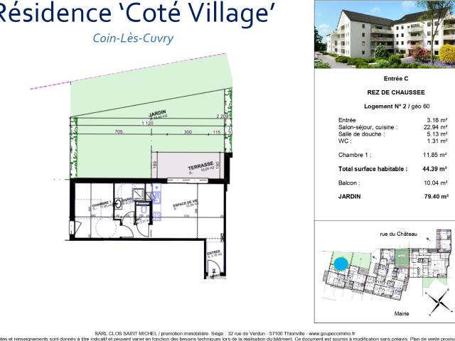 Appartement T2 avec extérieur Résidence Les Terrasses du Parc
