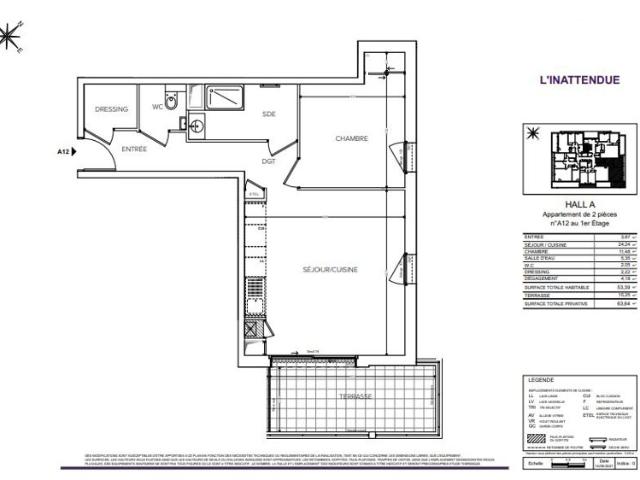 Appartement T2 de 53.39 m² Collonges sous Salève 74160