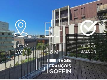 APPARTEMENT T2 MEUBLE AVEC TERRASSE 48.19m² LYON 7