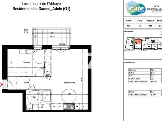 Appartement T2 Neuf Caen quartier ancien CHR PINEL