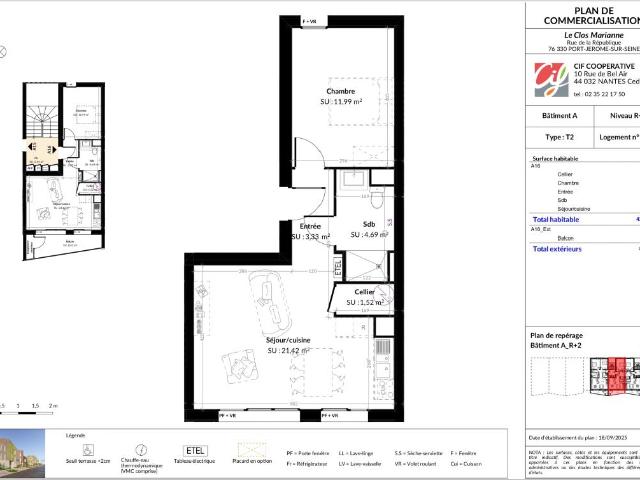 Appartement T2 neuf le clos marianne PORT JEROME SUR SEINE 42.95 m2 147 867 Euros