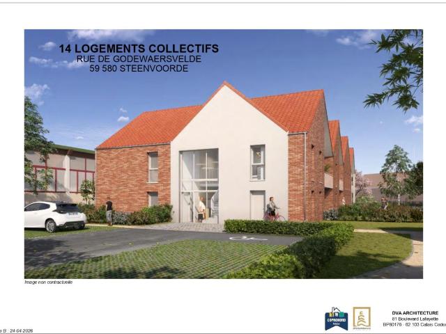 Appartement T2 Steenvoorde 53m² situé au 1er étage avec balcon exposé Sud / Ouest