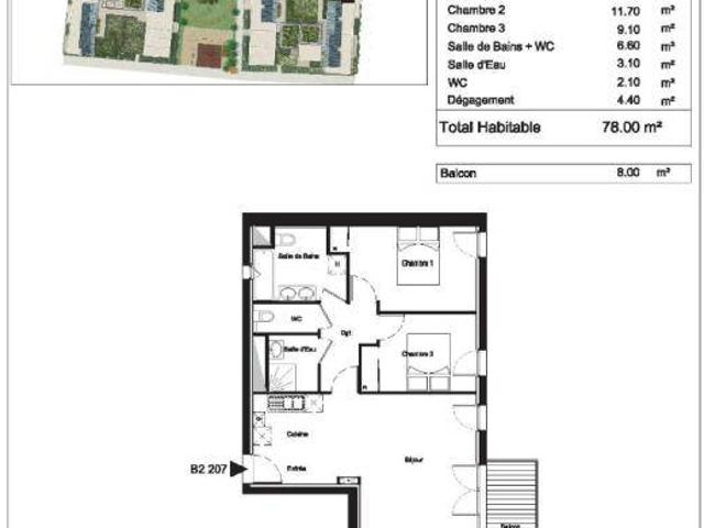 Appartement T4 78m2 à louer à Cenon | Pichet