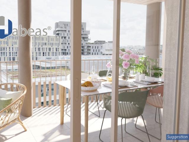 Appartement T5 de 94.64 m² en R+12 avec balcon de 39m² et cellier, Lyon 7ᵉ