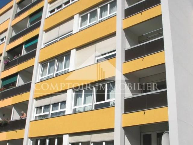 Appartement traversant avec balcon à louer à Meyrin, proche commerces
