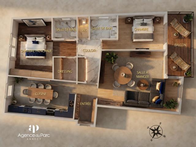 Appartement Type 3 Annecy le vieux 86m² Annecy le Vieux