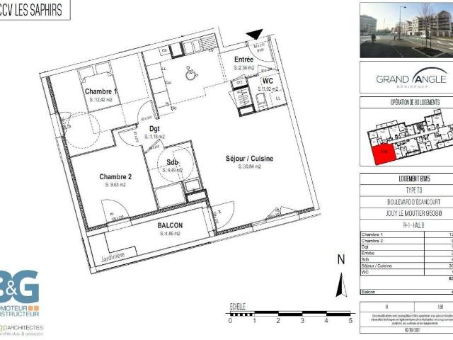 APPARTEMENT TYPE 3 RESIDENCE GRAND ANGLE JOUY LE MOUTIER