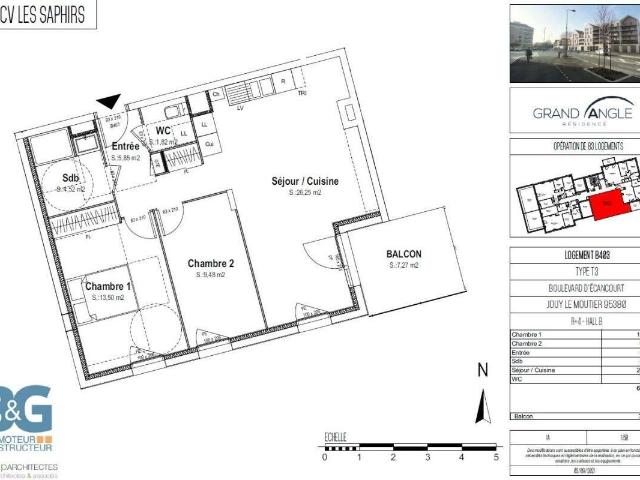 APPARTEMENT TYPE 3 RESIDENCE GRAND ANGLE JOUY LE MOUTIER