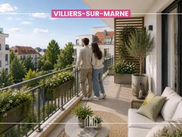 Appartement Villiers sur Marne 3 pièces RÉSIDENCE FONTAINE PROX COMMERCES