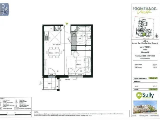 Appartement à louer 1 pièce 35.49m²