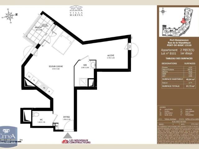 Appartement à louer 1 pièce 48.04m²