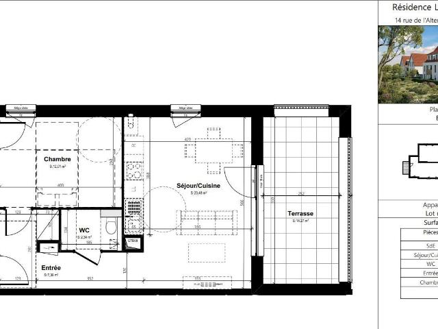 Appartement à louer, 2 pièces DORLISHEIM 67120