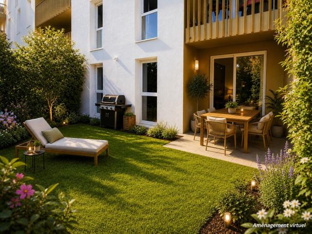 Appartement à louer 2 pièces SAINT PRIEST 69 Quartier Revaison avec jardin et garage Résidence 2015