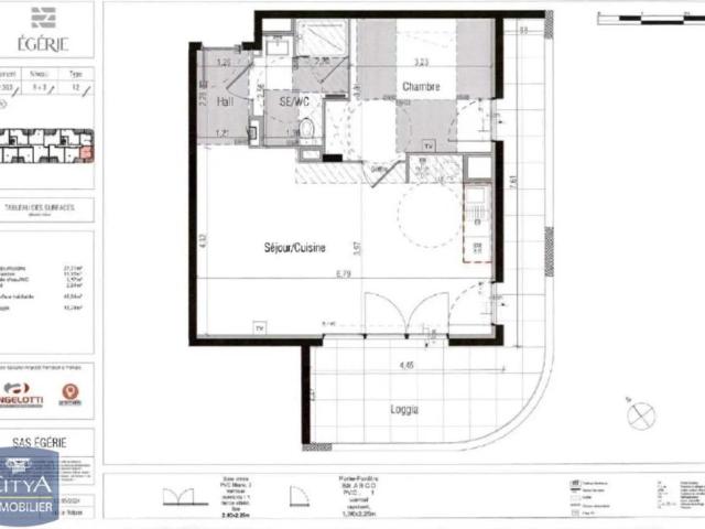 Appartement à louer 2 pièces 46.84m²