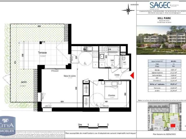 Appartement à louer 2 pièces 49.85m²