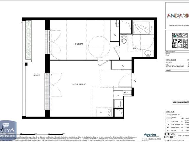 Appartement à louer 2 pièces 40.49m²
