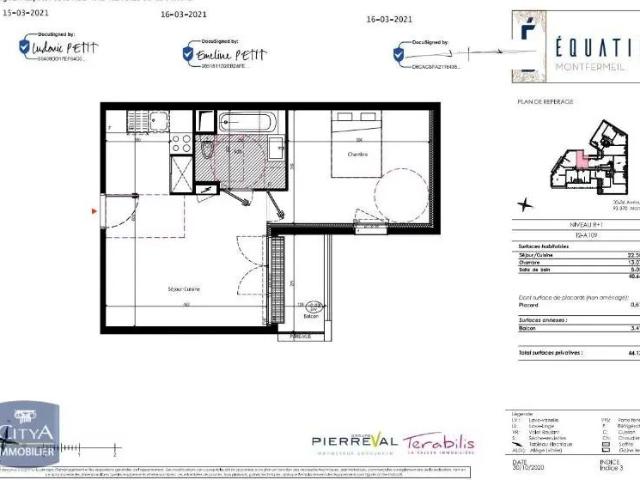 Appartement à louer 2 pièces 40.66m²