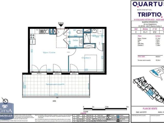 Appartement à louer 2 pièces 40.93m²