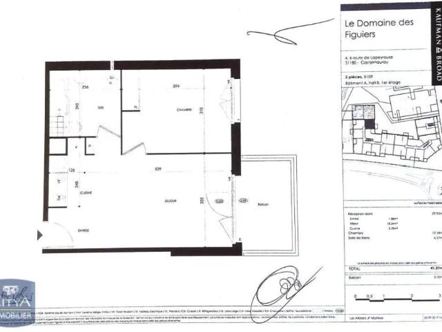 Appartement à louer 2 pièces 41.37m²