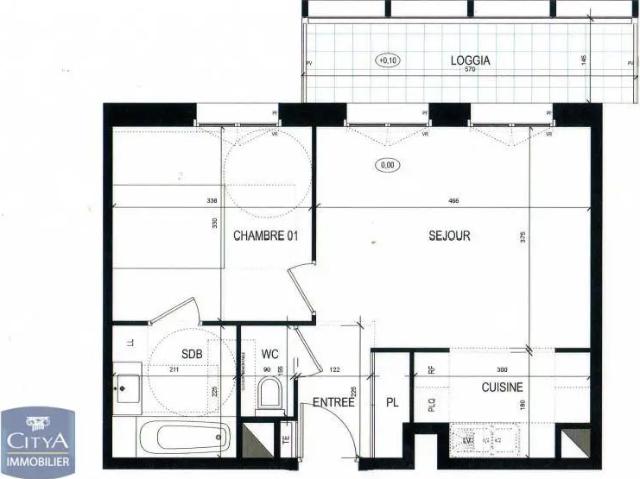 Appartement à louer 2 pièces 42.77m²