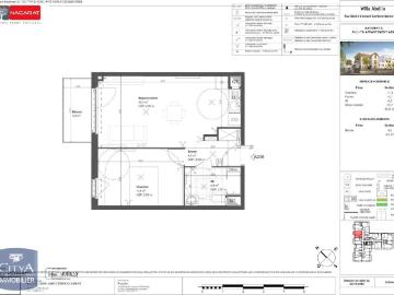 Appartement à louer 2 pièces 42.8m²