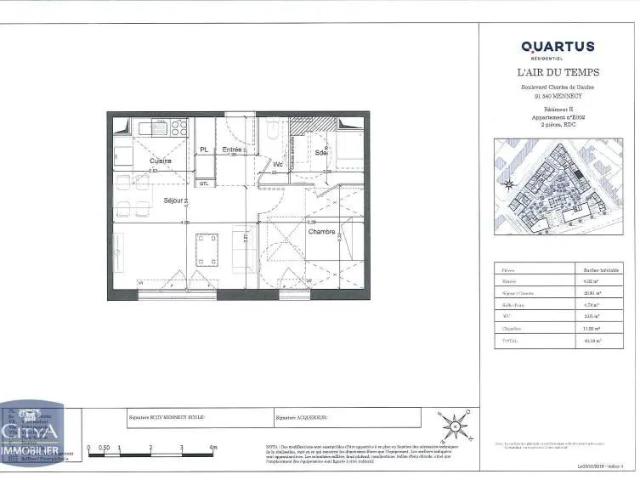 Appartement à louer 2 pièces 43.18m²