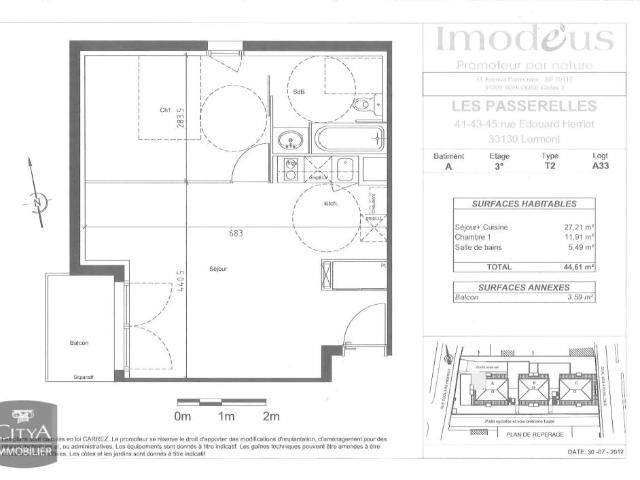 Appartement à louer 2 pièces 43.46m²
