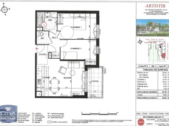 Appartement à louer 3 pièces 56.9m²